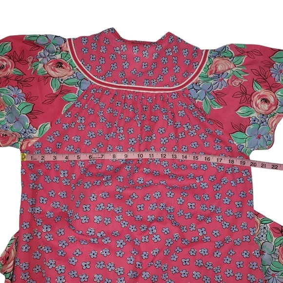 Vintage Kelly Reed Floral Print Patio Dress Sz M ? Pearl Snap Cottagecore Garden - Picture 12 of 14